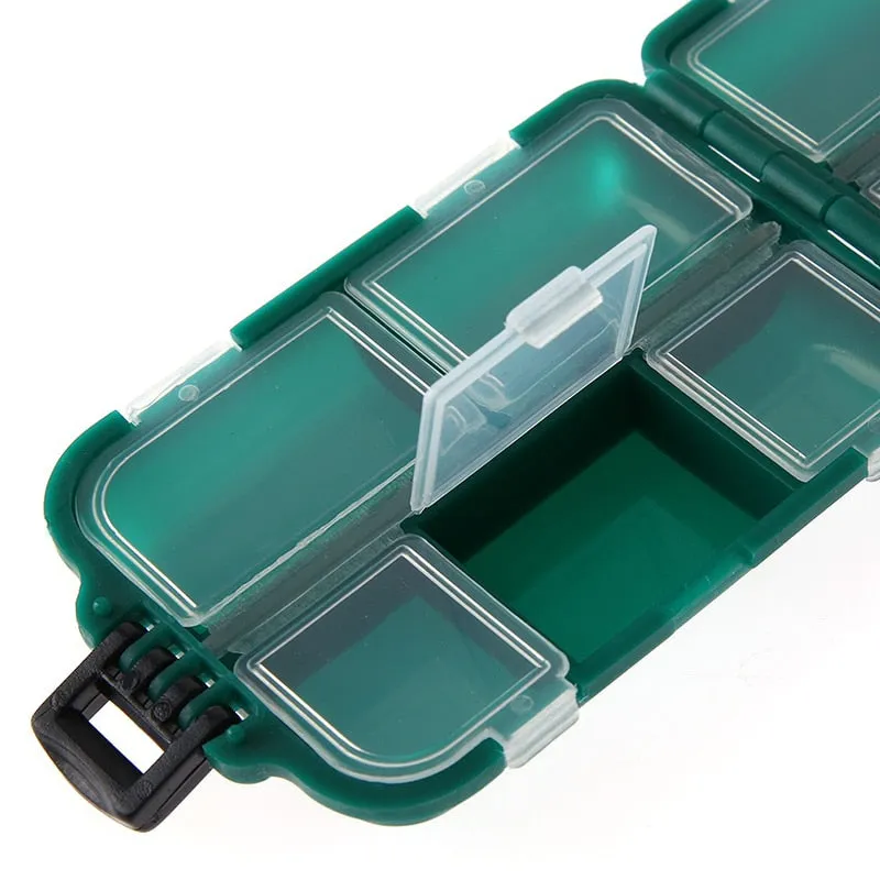 10 Compartments Pouch Storage Box Transparent Fishing Lure Square Fishing Box Spoon Hook Lure Tackle Box Fish Accessory Box