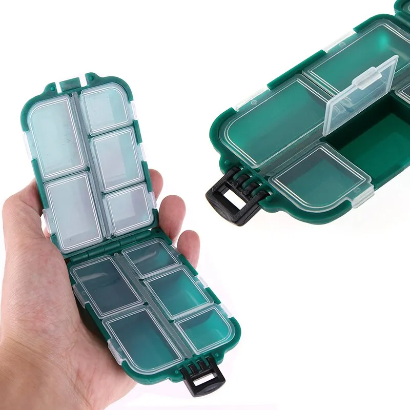 10 Compartments Pouch Storage Box Transparent Fishing Lure Square Fishing Box Spoon Hook Lure Tackle Box Fish Accessory Box