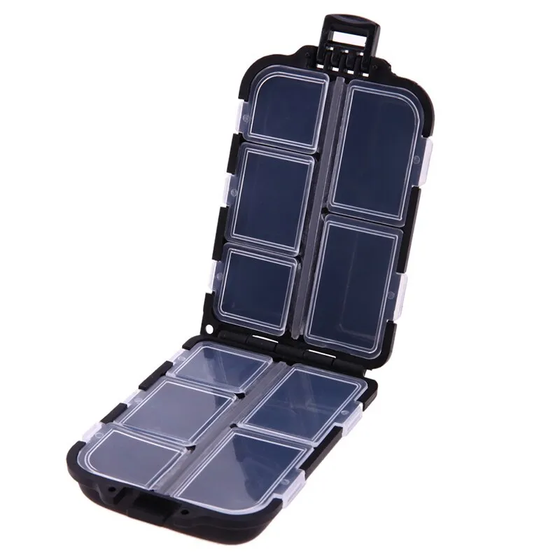 10 Compartments Pouch Storage Box Transparent Fishing Lure Square Fishing Box Spoon Hook Lure Tackle Box Fish Accessory Box