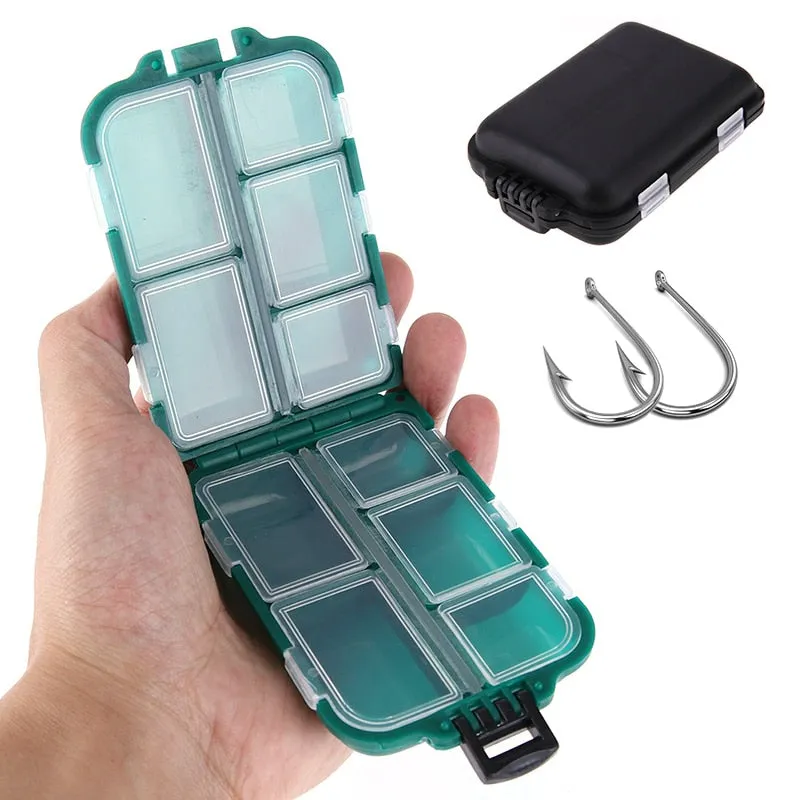 10 Compartments Pouch Storage Box Transparent Fishing Lure Square Fishing Box Spoon Hook Lure Tackle Box Fish Accessory Box