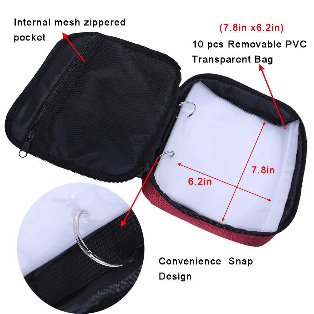 10” x8.5” x 2” Soft Bait Binder Bag Fishing Lure Storage Wallet  Tackle Box for  Worms and Jigs