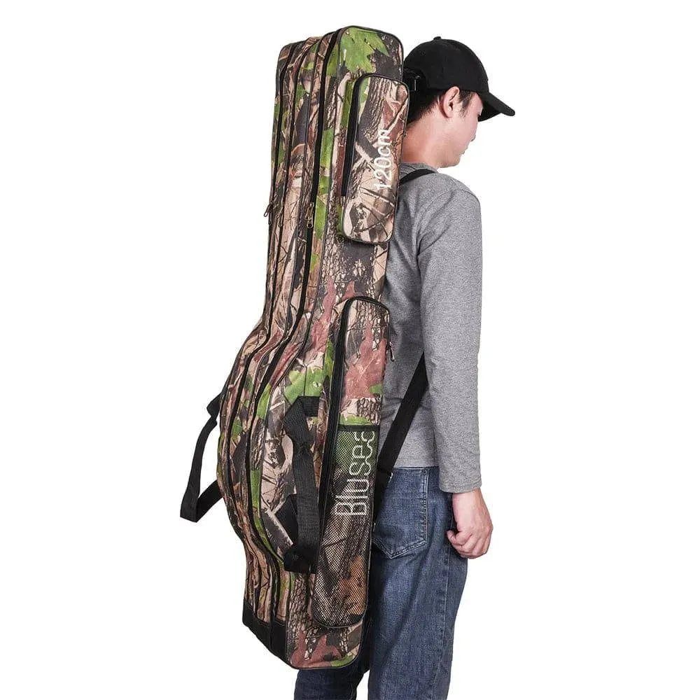 120cm/150cm 3 Layers Fishing Bag Portable Folding Fishing Rod Reel Bag Fishing Tackle Carry Bag Case Travel Storage Bag