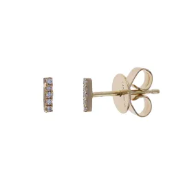 14kt Diamond Bar Studs