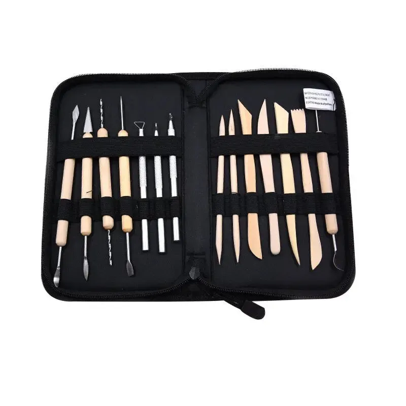 14pcs Carving Tool Leather Bag Package DIY Handmade Clay Heat Shrinkable Sheet Carving