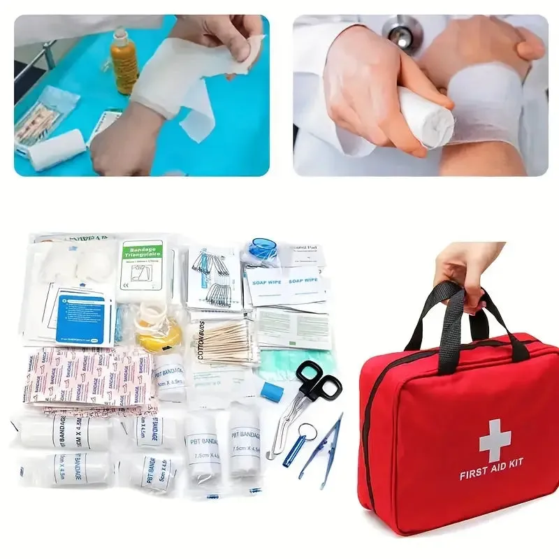 160-Piece Set: Portable Multi-Purpose First Aid Kit - Essential Emergency Supplies