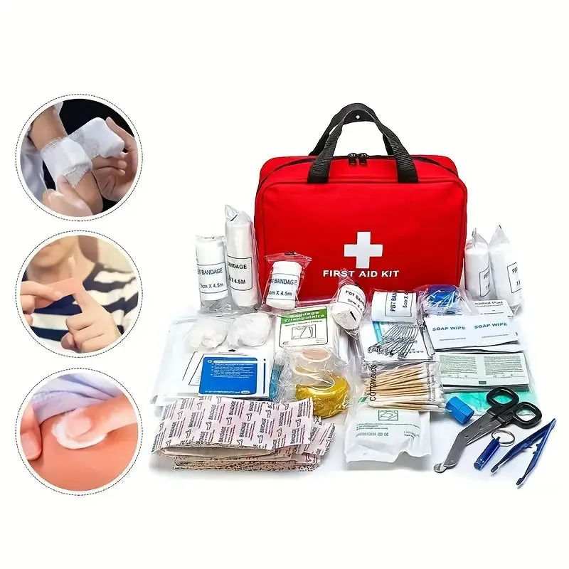 160-Piece Set: Portable Multi-Purpose First Aid Kit - Essential Emergency Supplies