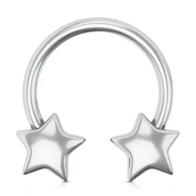 16G 3D Star Shaped Horseshoe Ring