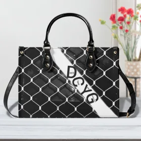 45 Dgr Black Logo & Black Screen Multiple Sizes Upgraded Luxury Women PU Leather Handbag