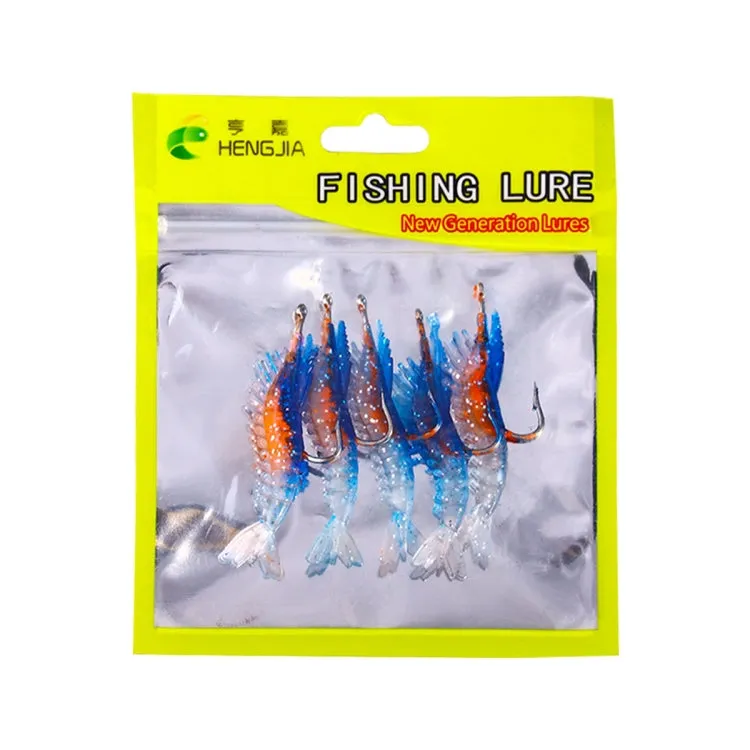 5 PCS / Bag HENGJIA SO077 6cm 3g Lead Wrapped Shrimp Soft Lure Sea Bass Fake Lure(4)