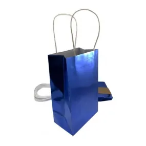 5pk Metallic Blue Paper Party Gift Bags