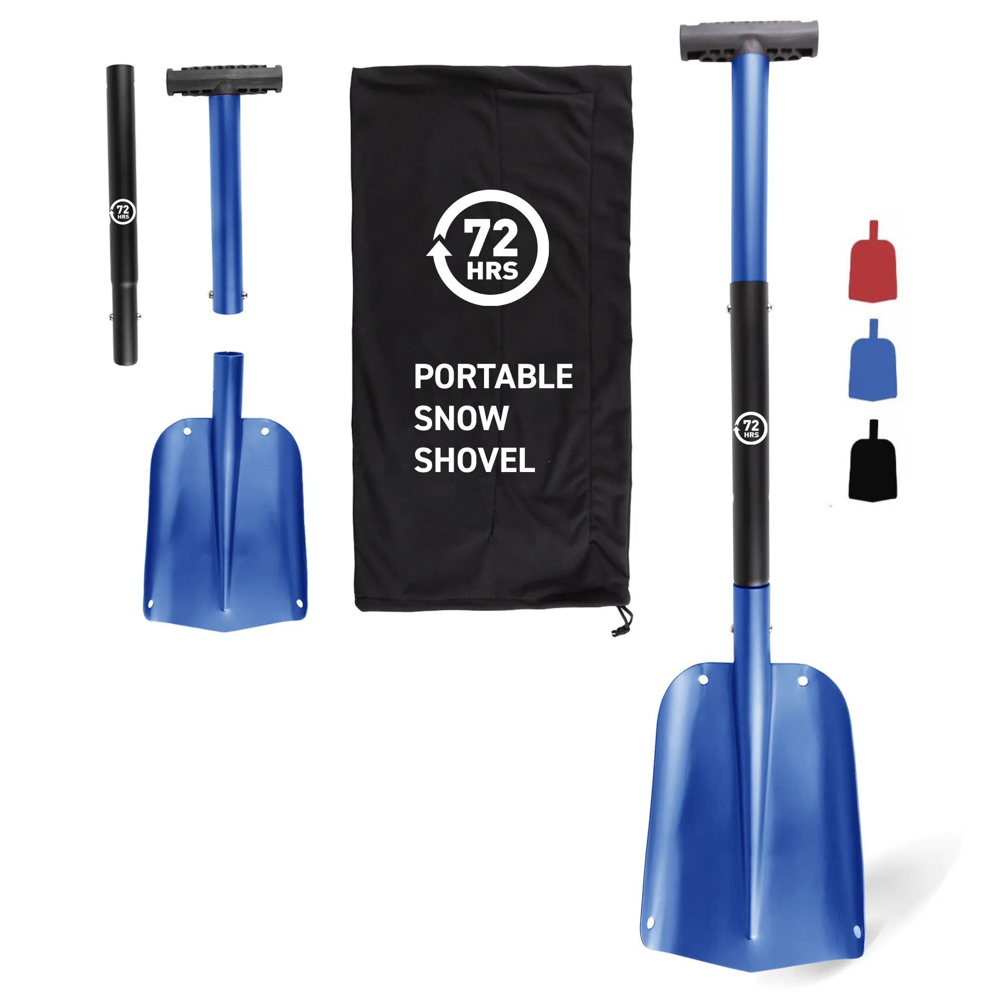 72HRS Aluminum Collapsible 3-in-1 Car Snow Shovel (Blue)