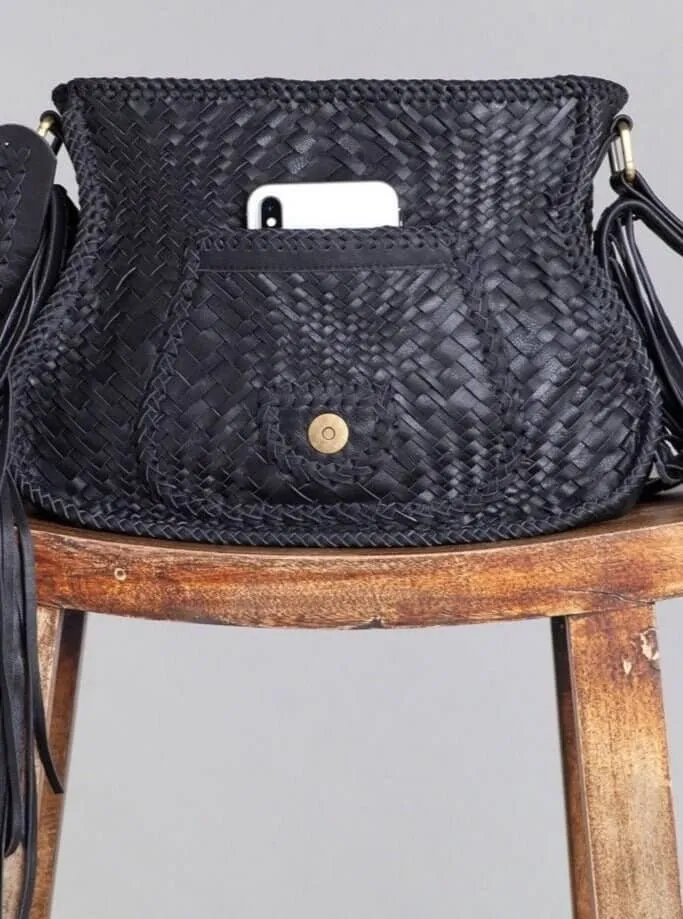 Adelaide Leather Saddle Bag Black