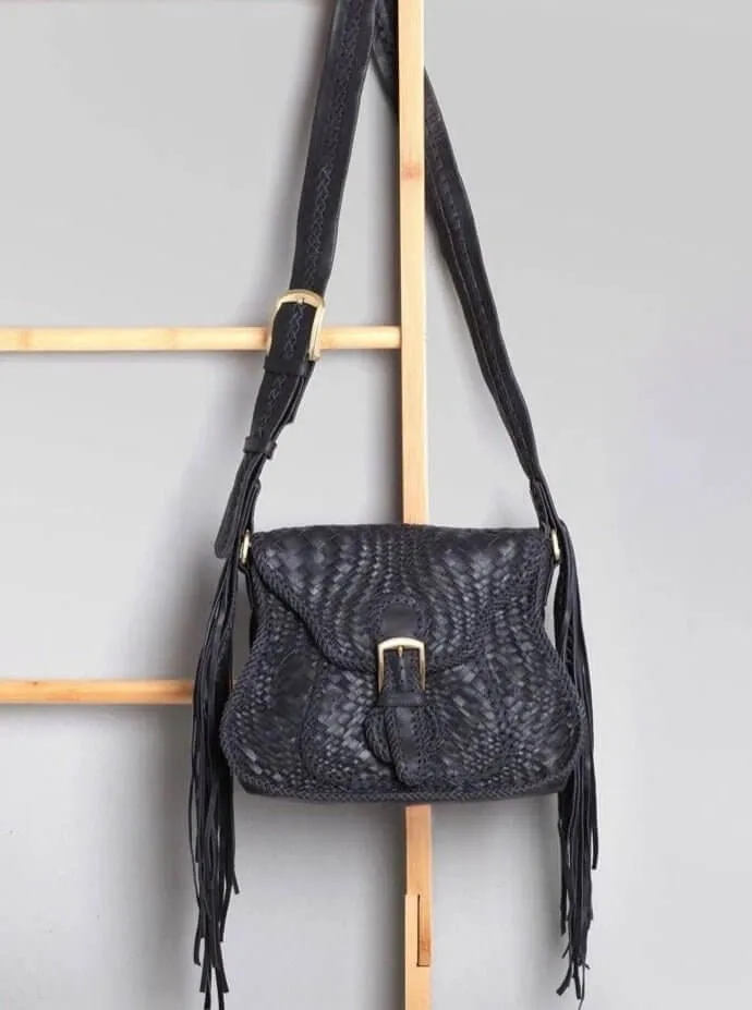 Adelaide Leather Saddle Bag Black