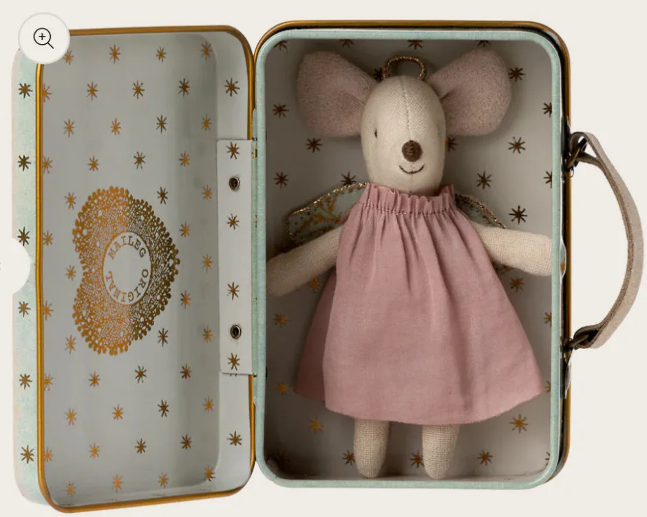 Angel Mouse in Suitcase