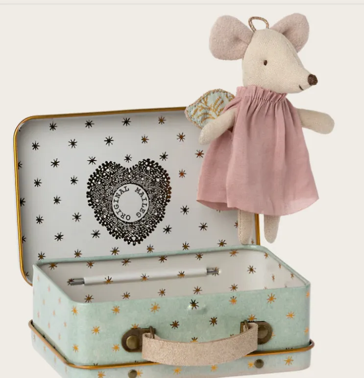 Angel Mouse in Suitcase