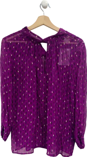 Ba&sh Purple Printed Sheer Blouse UK XS/S