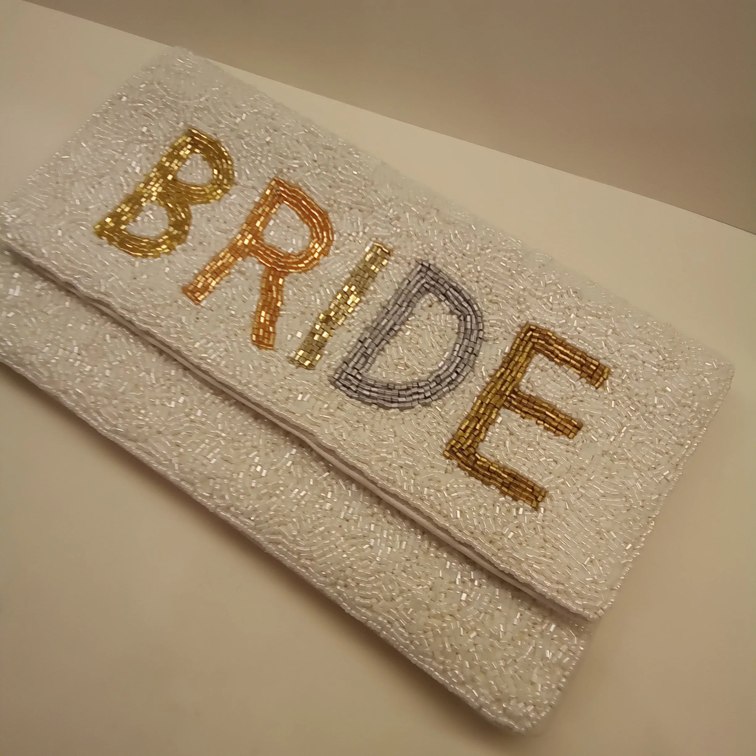 Beaded BRIDE Clutch Handbag