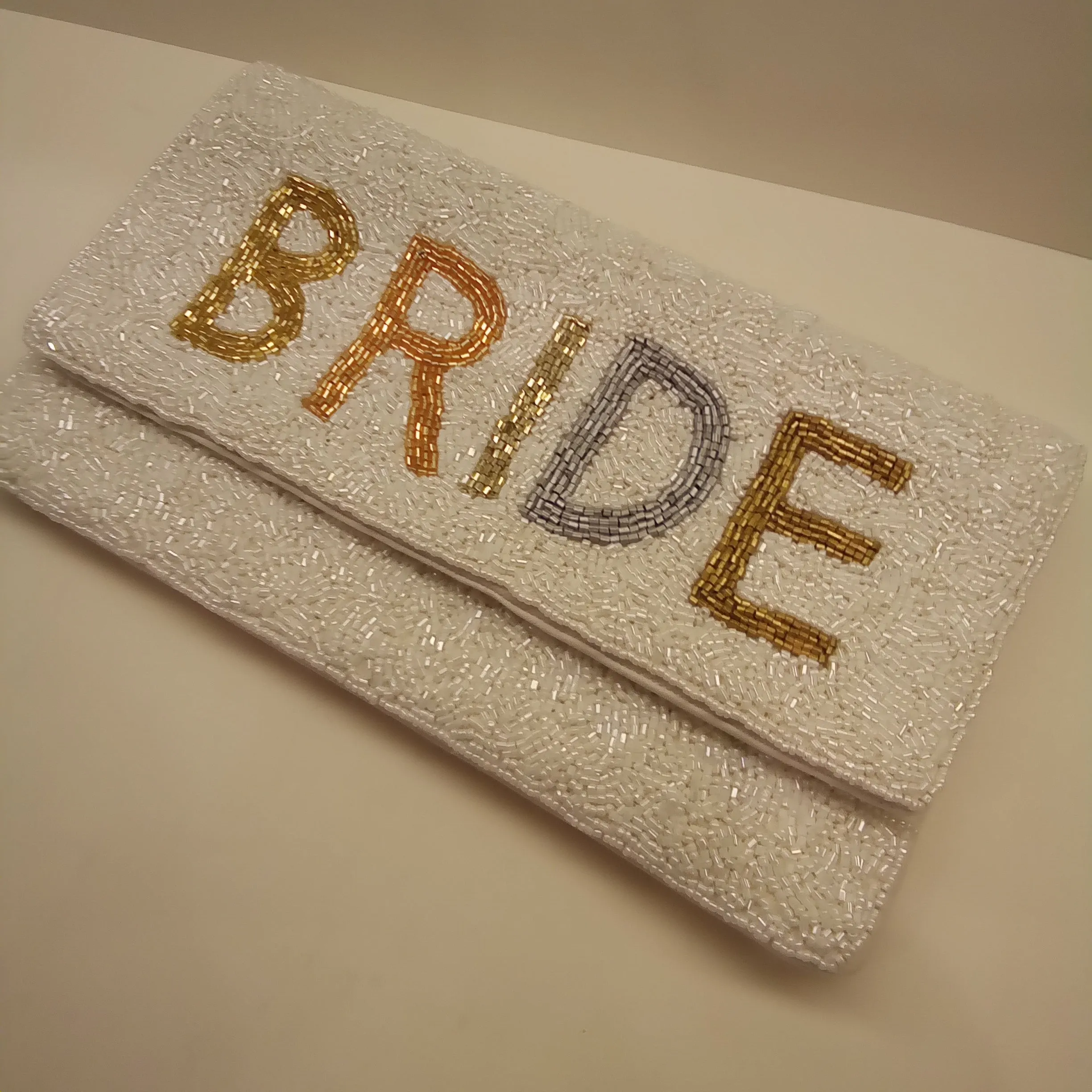 Beaded BRIDE Clutch Handbag