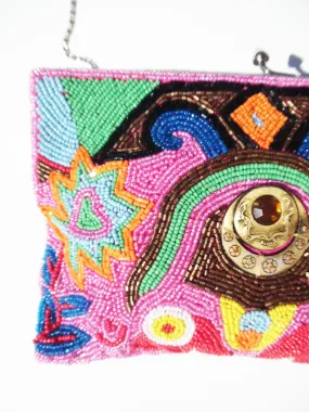 Beaded Evening Bag Groovy Evil Eye