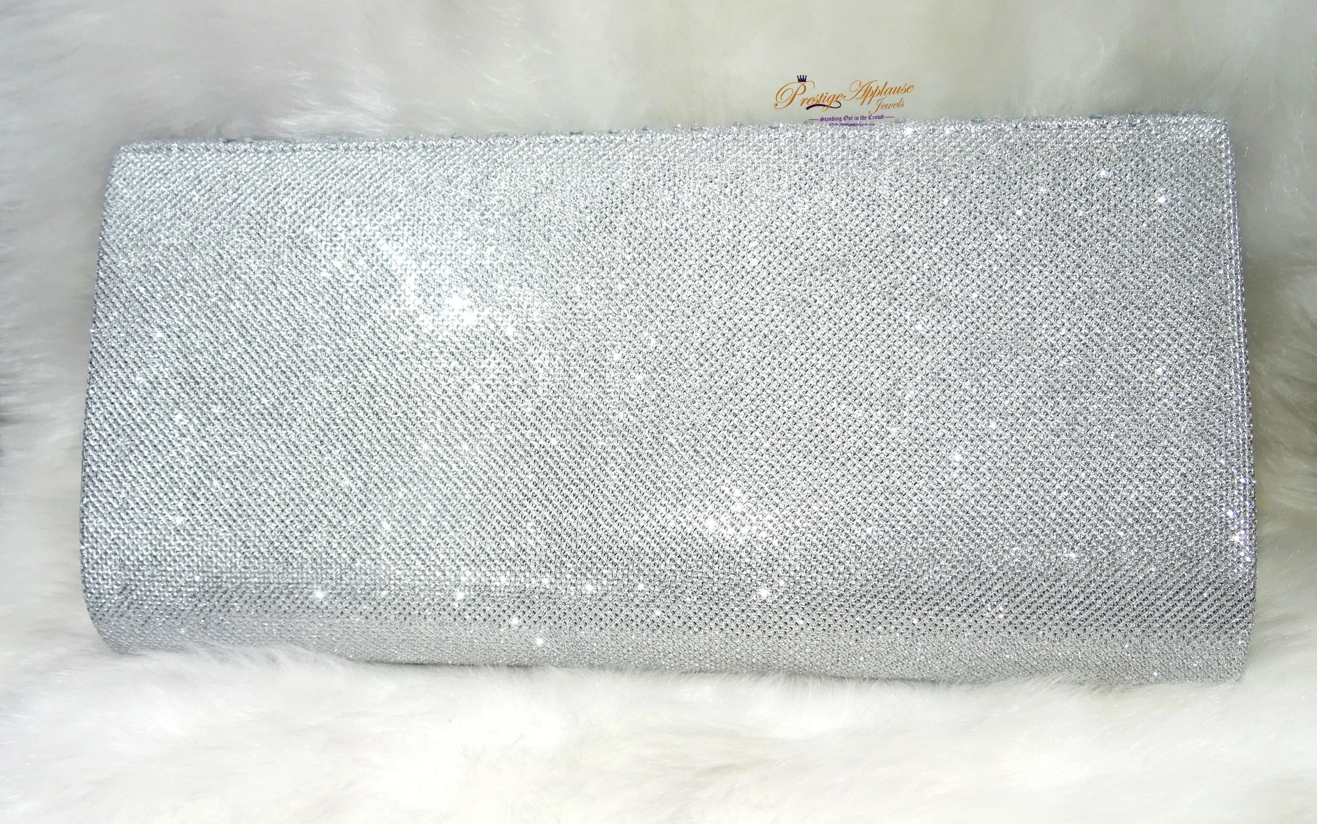 Beautiful Silver Sparkling Party Evening Clutch Purse for Party Cocktail