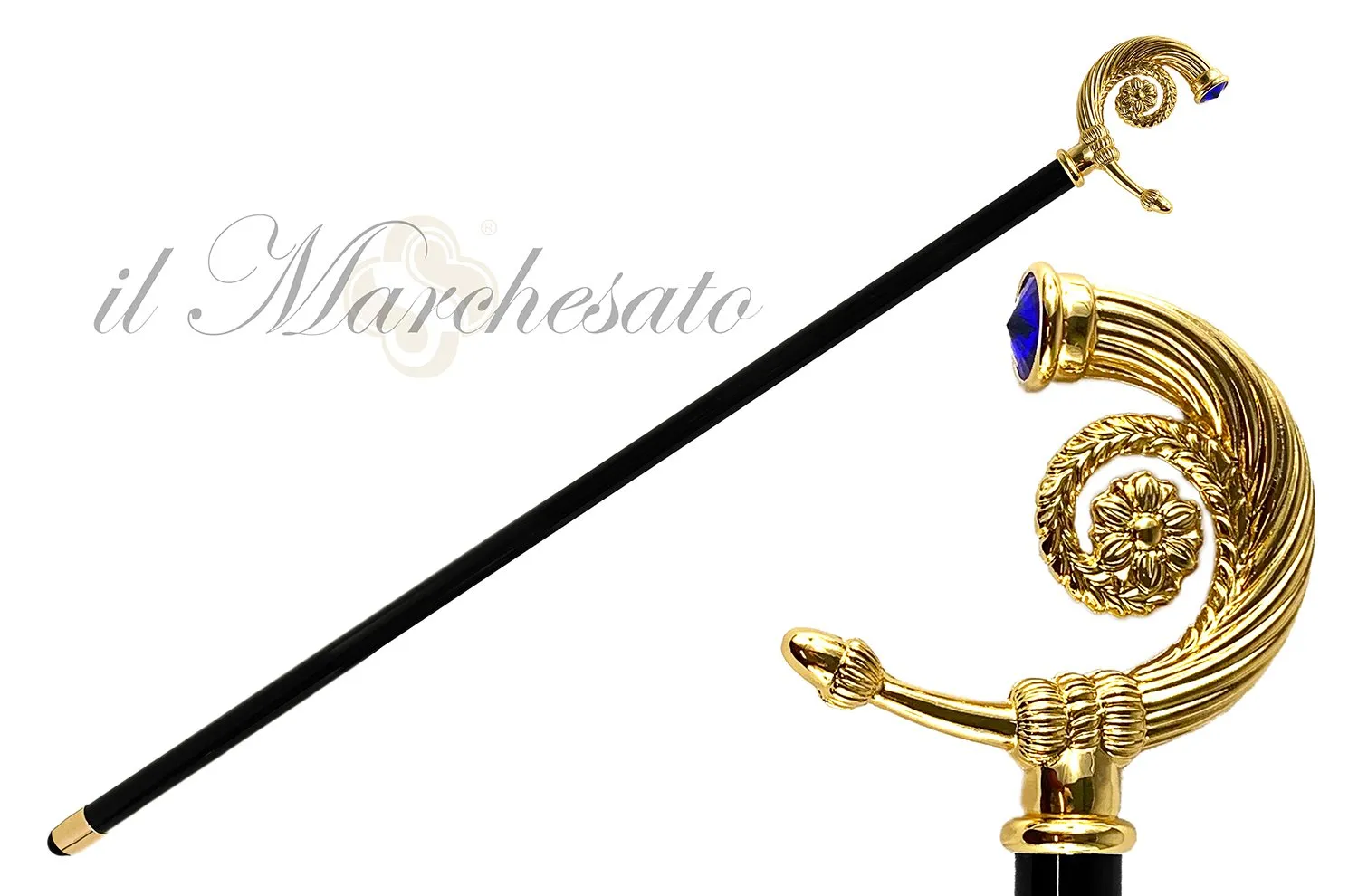 Beauty Collectible Walking Cane With Swarovski Sapphire