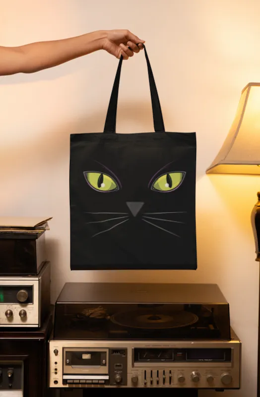 Black Cat's Eyes Tote Shopping Bag