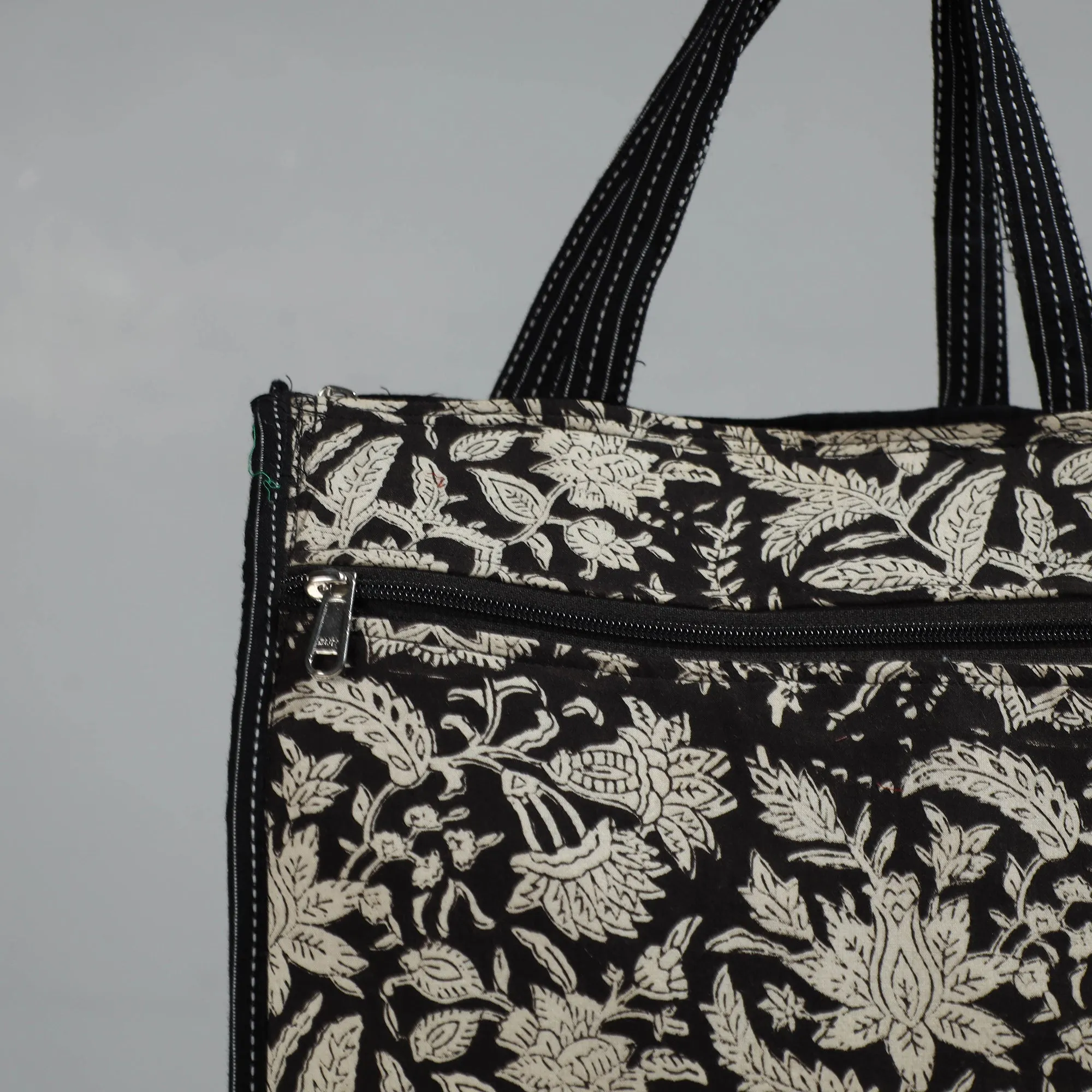 Black - Handcrafted Cotton Shopping Bag 10