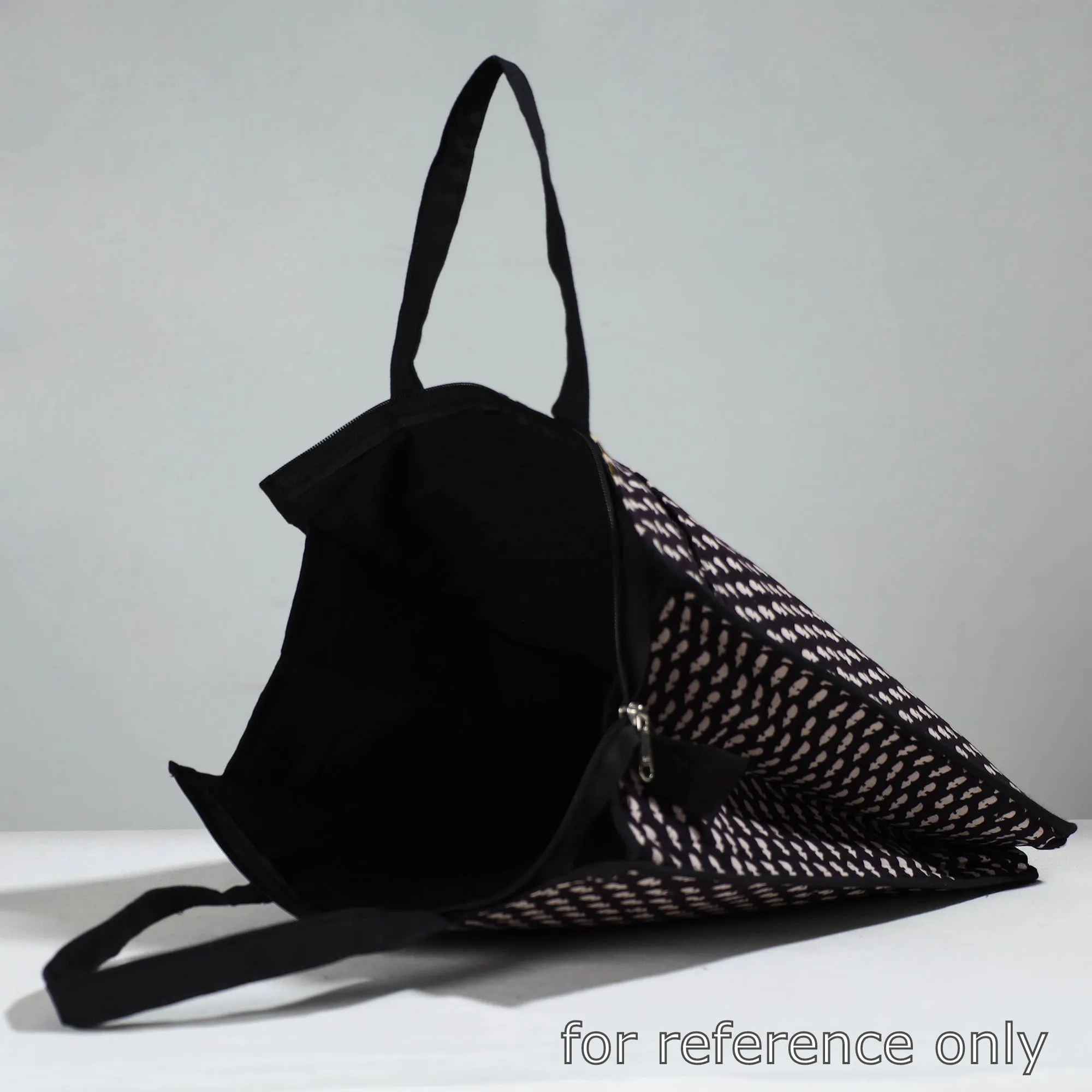 Black - Handcrafted Cotton Shopping Bag 10