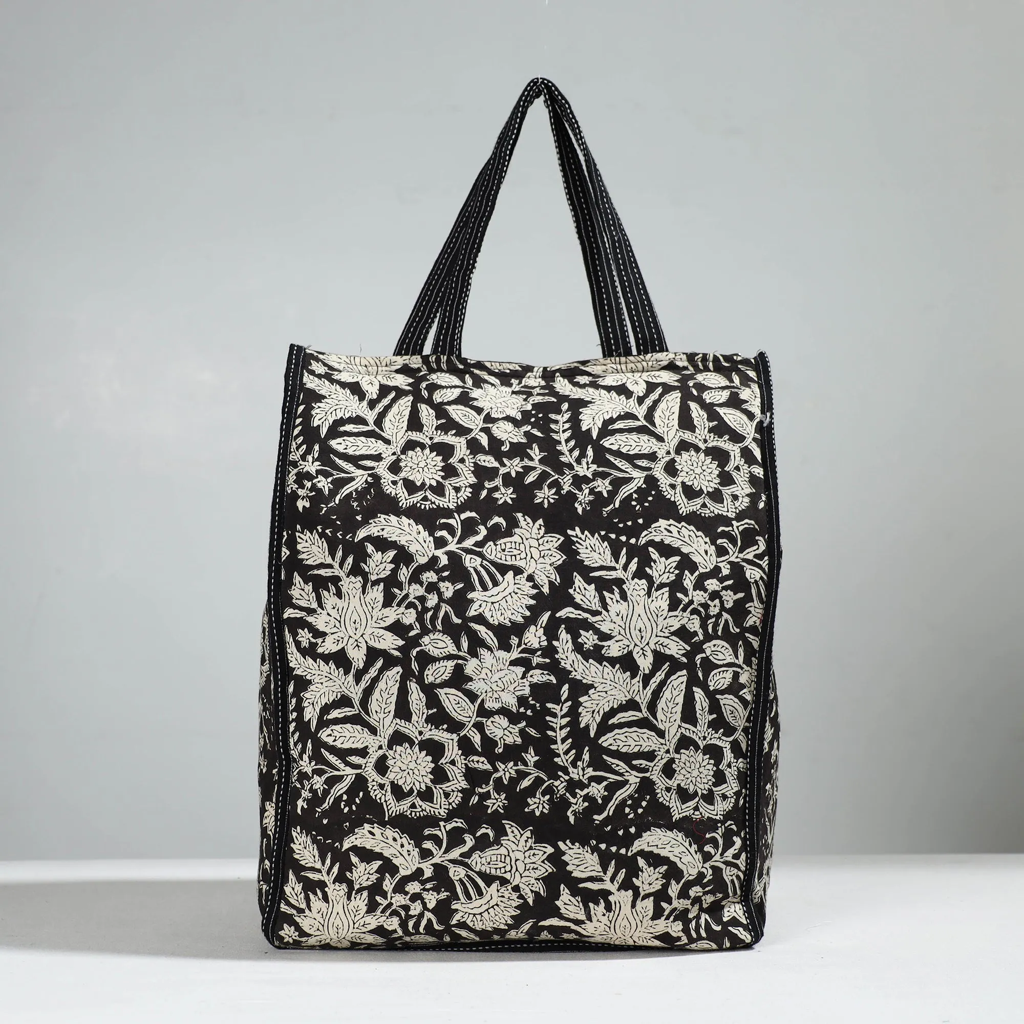 Black - Handcrafted Cotton Shopping Bag 10