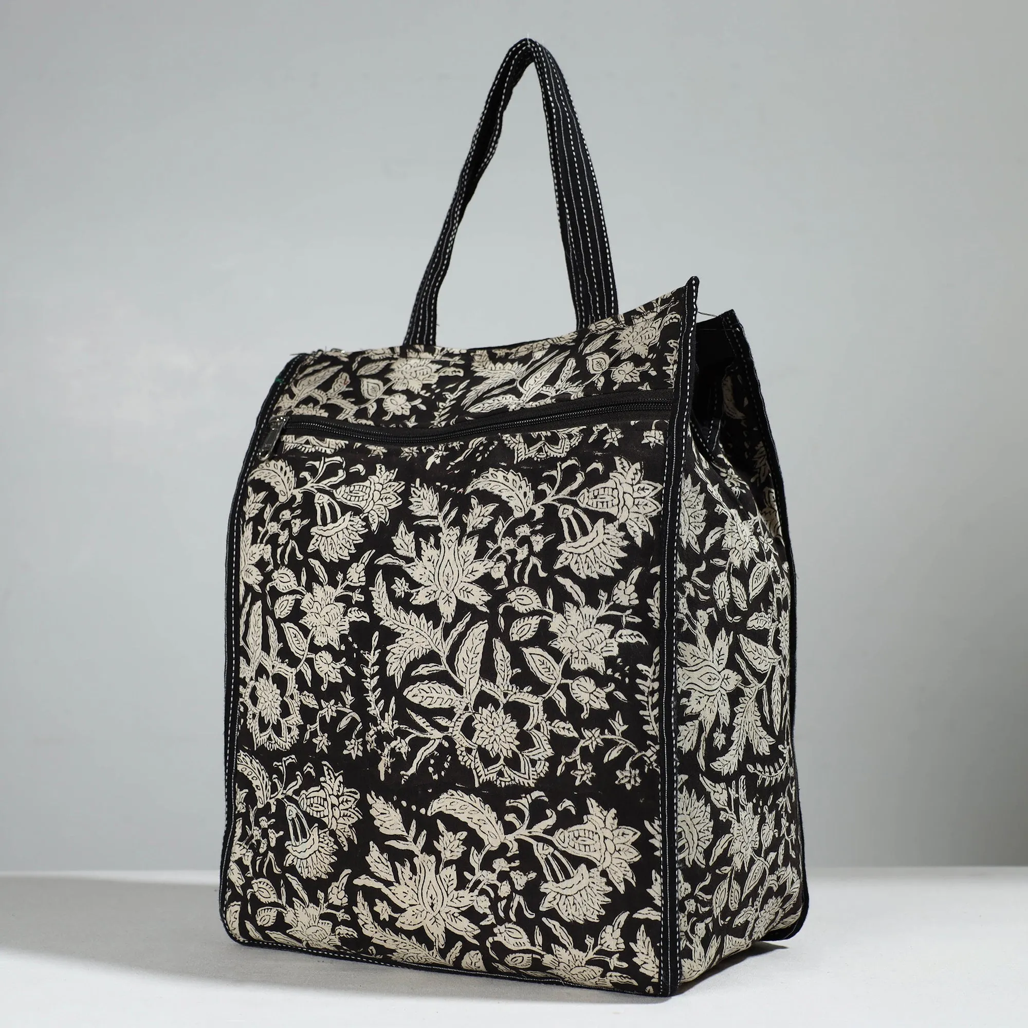 Black - Handcrafted Cotton Shopping Bag 10