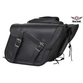 Black Motorcycle Saddlebag with Gun Pockets