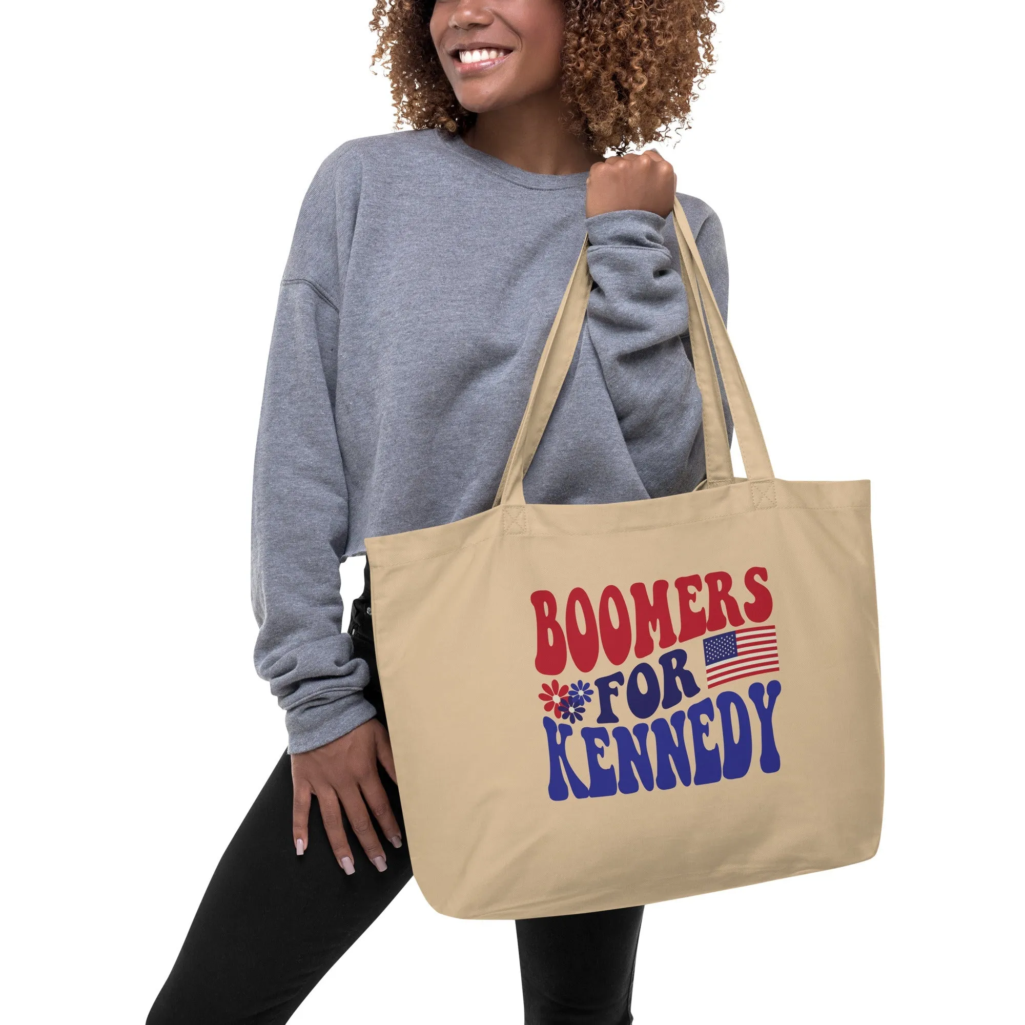 Boomers for Kennedy Large Organic Tote Bag