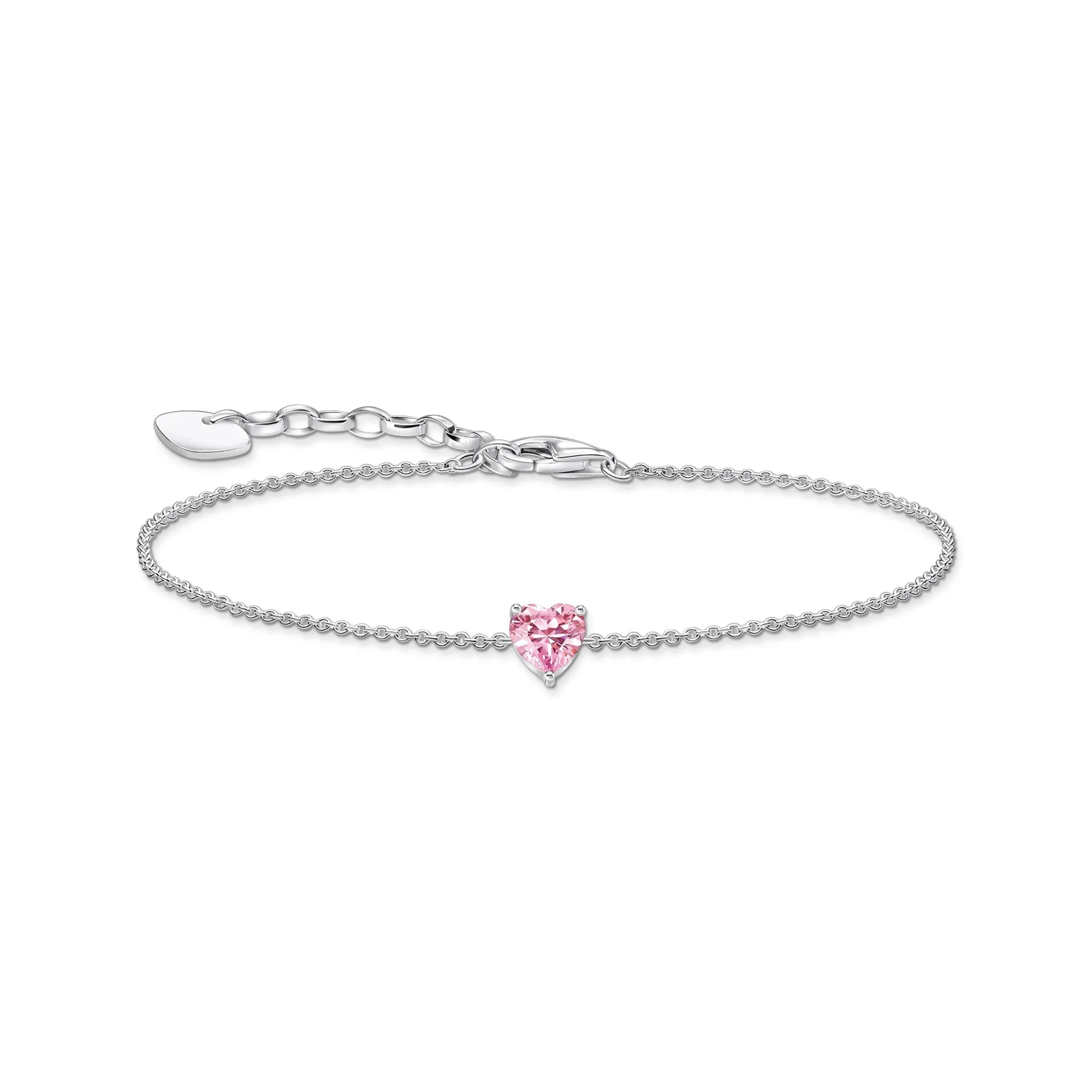 Bracelet with pink heart-shaped pendant