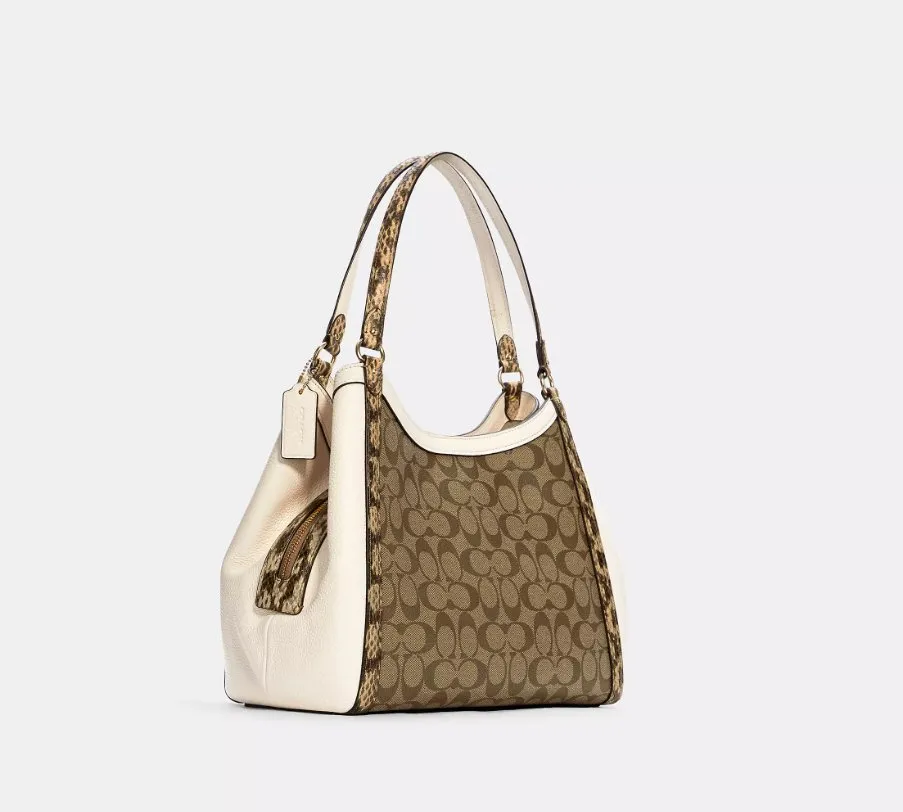 Brand New Coach Kristy Shoulder Bag In Colorblock Signature Canvas