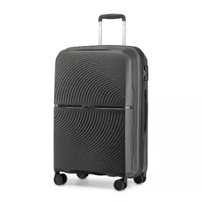 British Traveller 20 Inch Spinner Hard Shell PP Suitcase - TSA Lock, Ultra-Light & Durable - Black