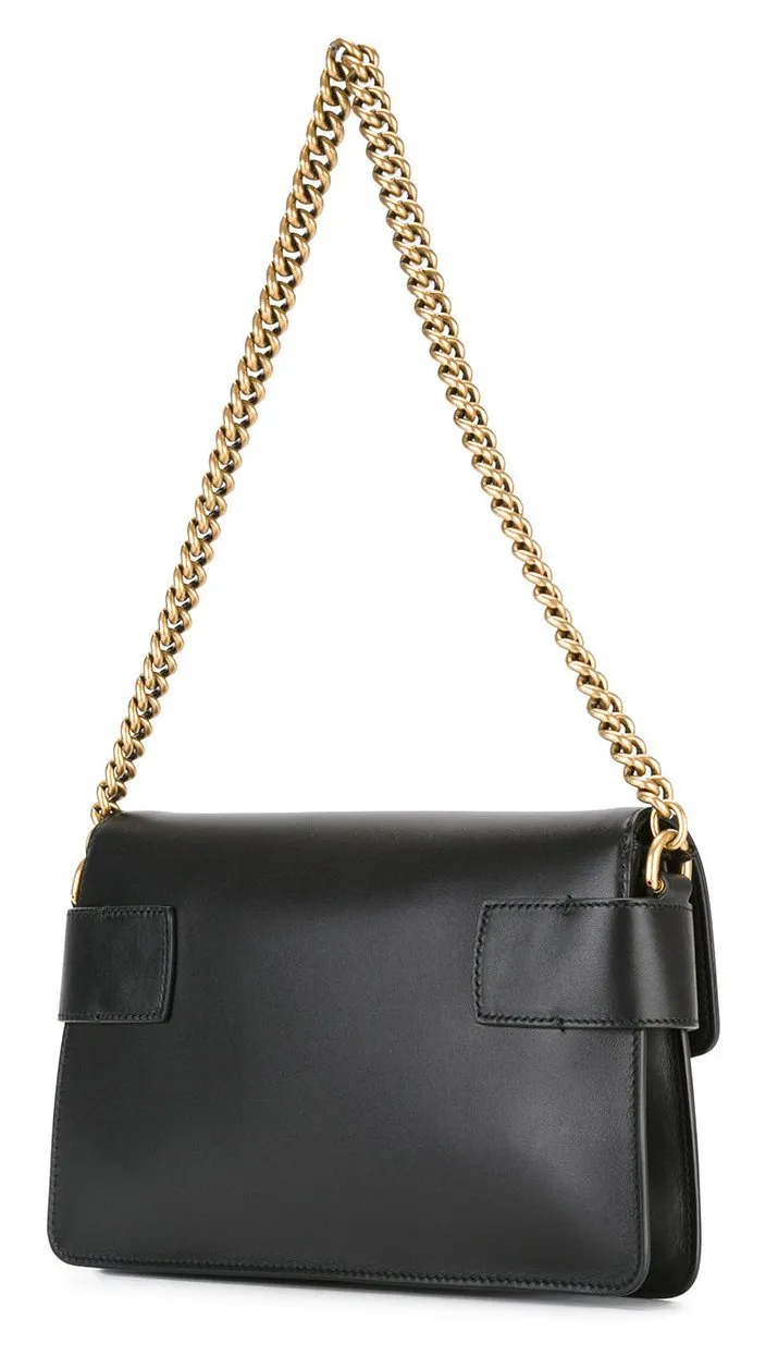 Broadway Leather Shoulder Bag, Black