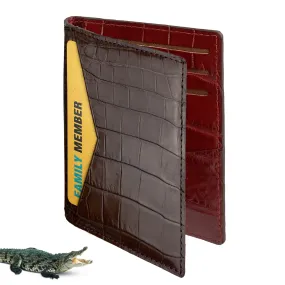 Brown & Red Double Side Alligator Leather Credit Card Holder | RFID Blocking | CARD-32