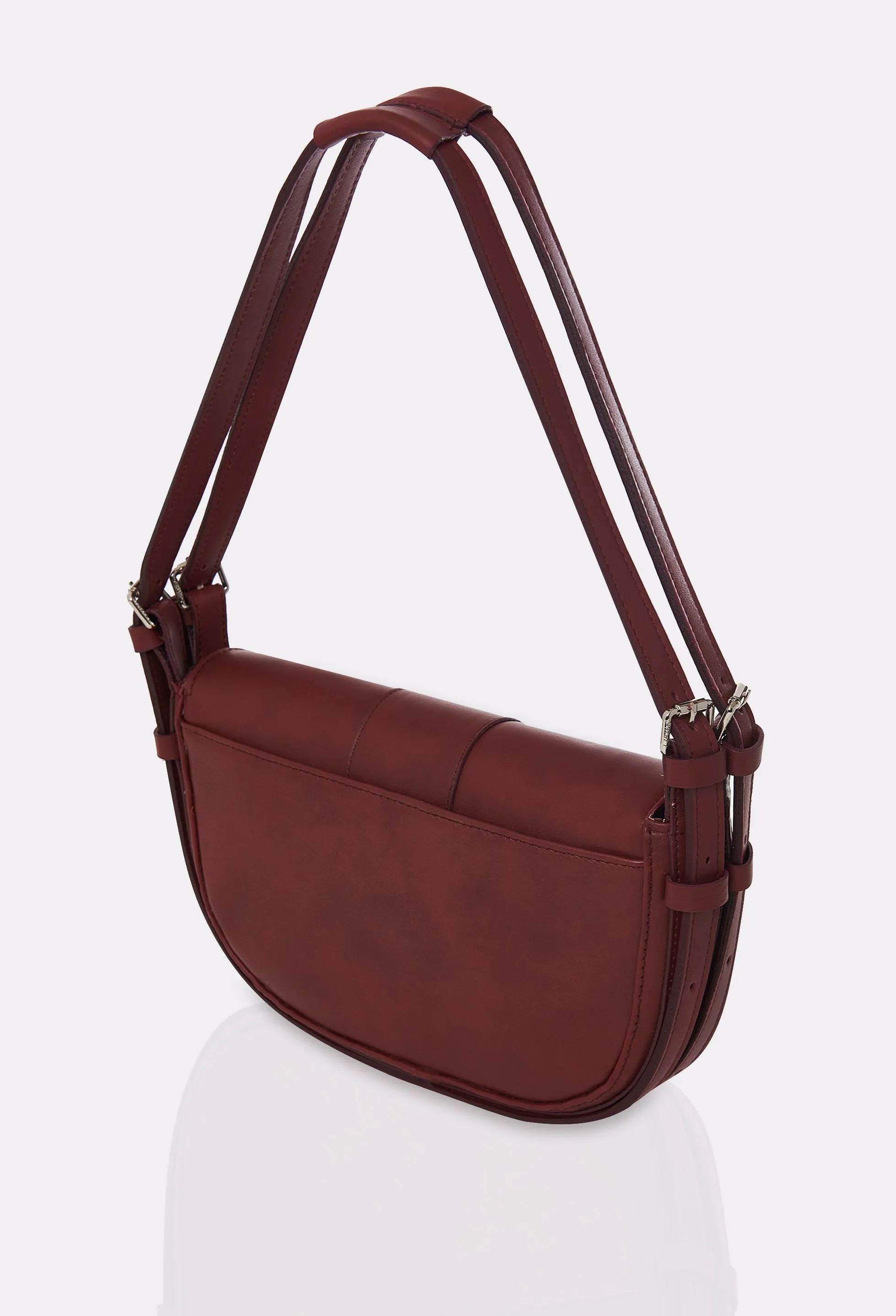 Burgundy Leather Shoulder Bag Montana