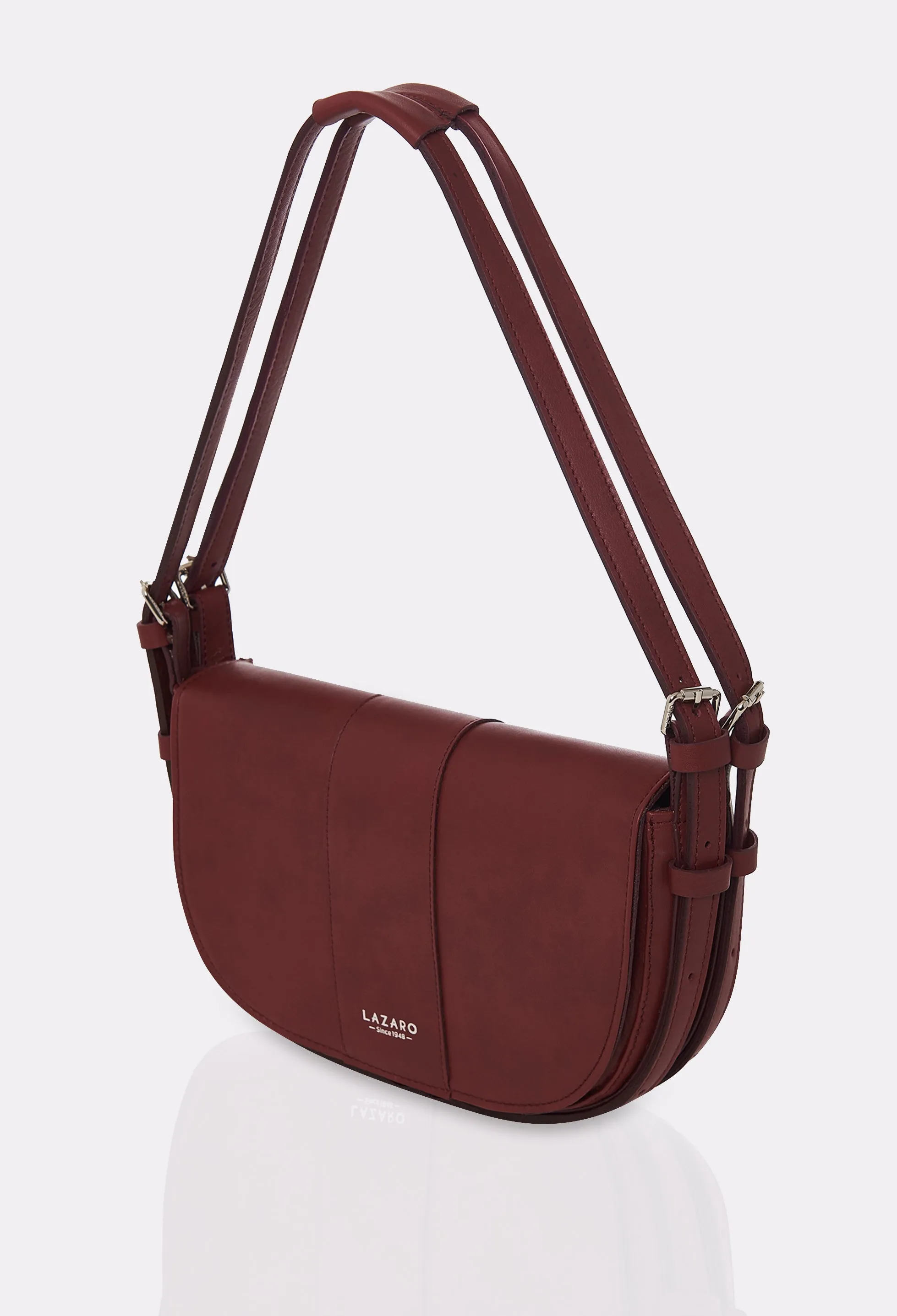 Burgundy Leather Shoulder Bag Montana