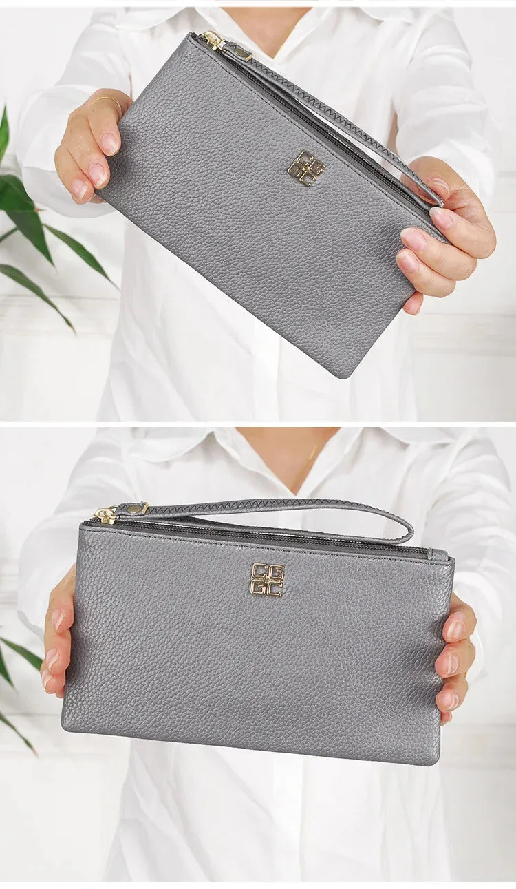 Casual Wallet Grain PU Leather with Zipper