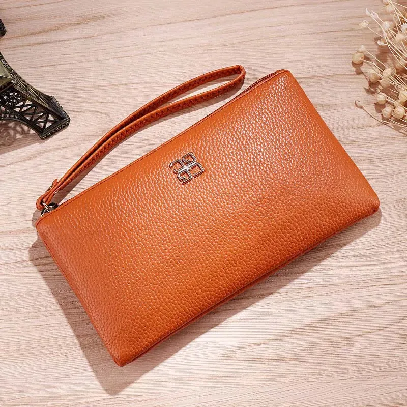 Casual Wallet Grain PU Leather with Zipper