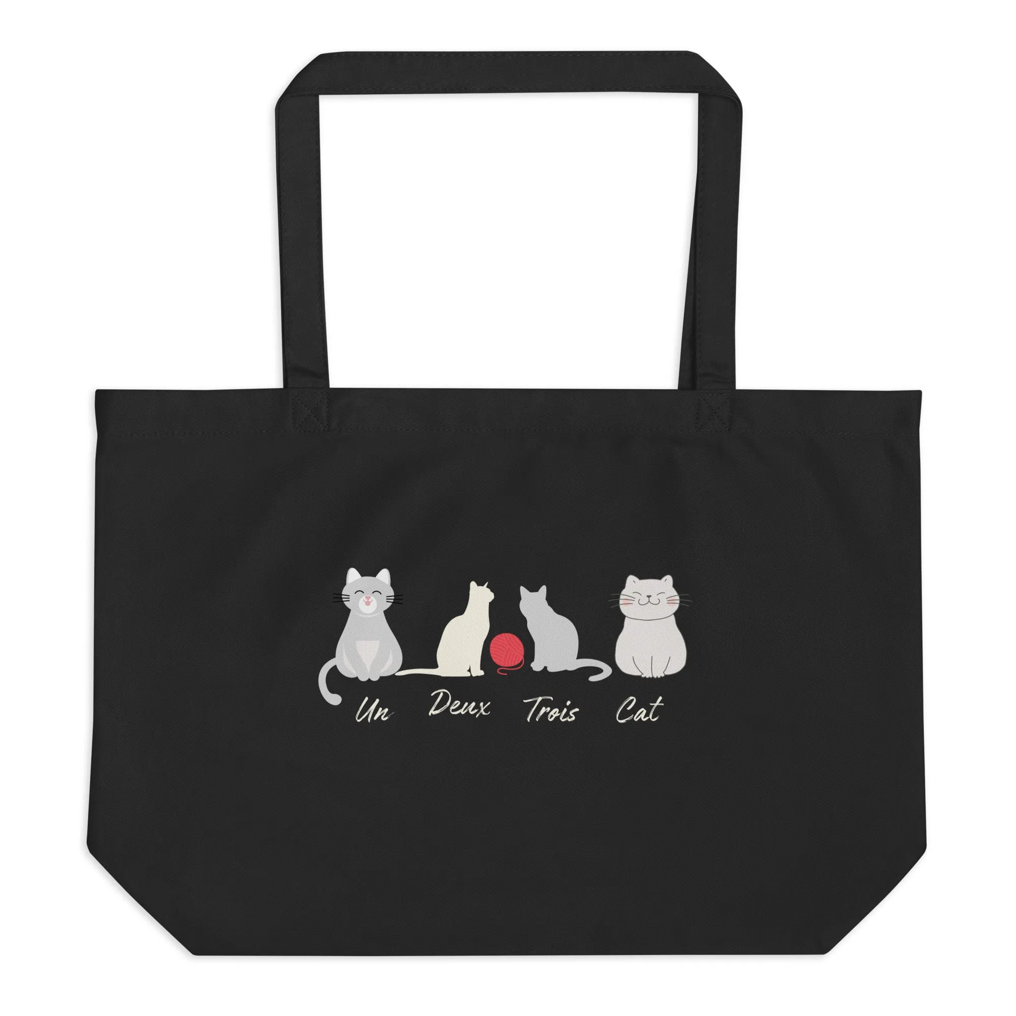 Cat lovers, Large organic tote bag