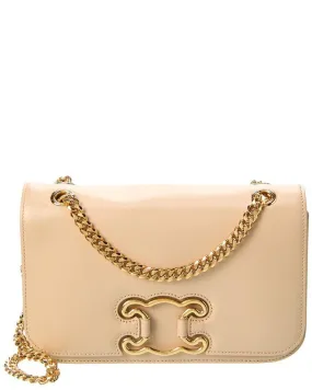 CELINE Triomphe Frame Medium Leather Shoulder Bag