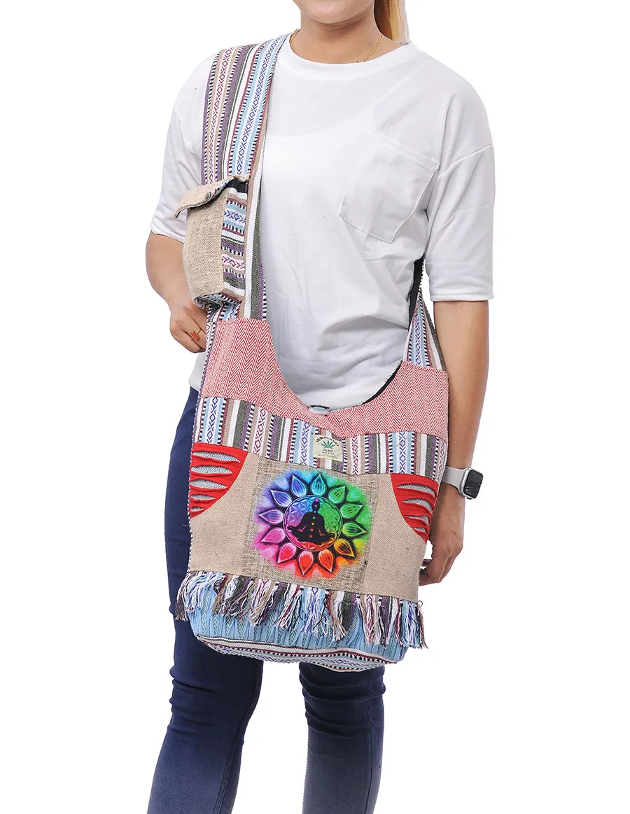 Chakra Print Hemp & Cotton Hobo Bag