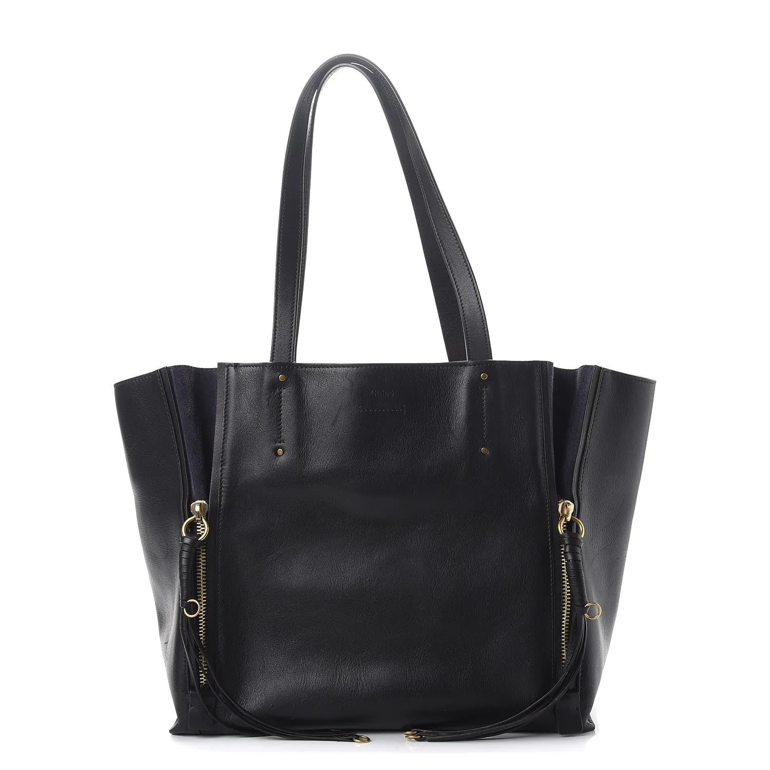 CHLOÉ MILO SMOOTH CALFSKIN MEDIUM SHOPPING TOTE BAG