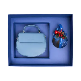 CHRISTMAS BOX WITH POWDER BLUE MINI CLEO BAG