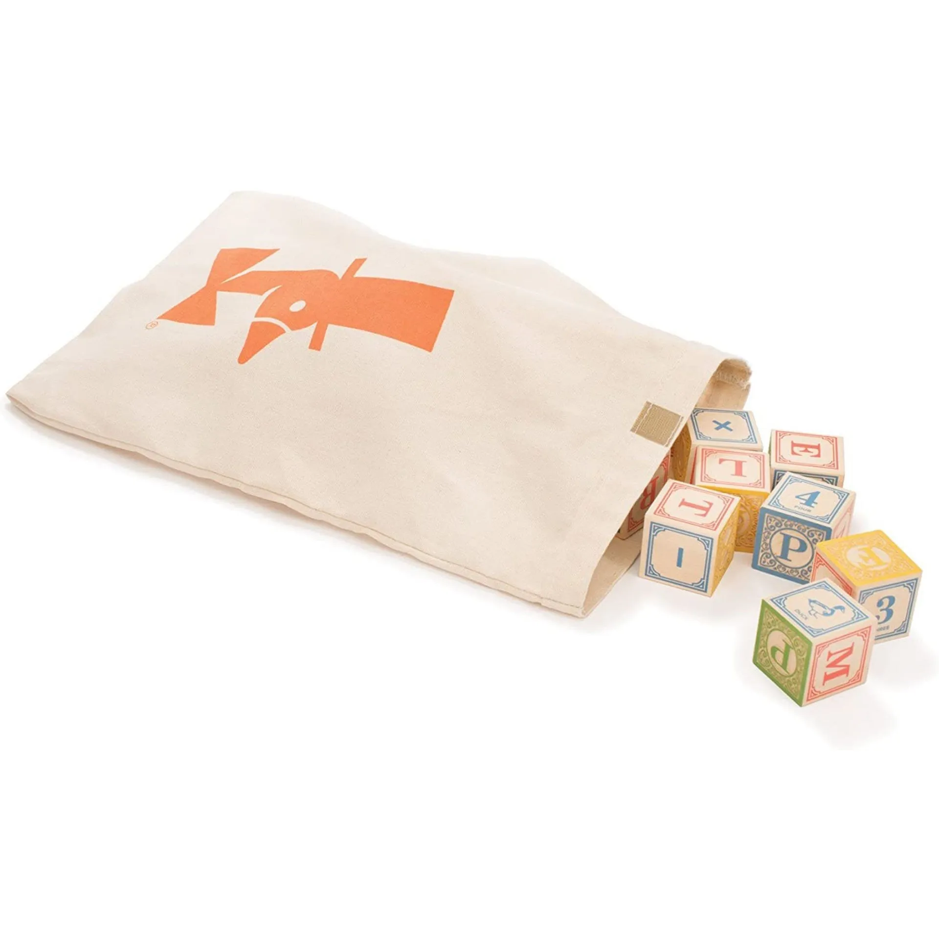 Classic ABC Wooden Blocks with Canvas Bag