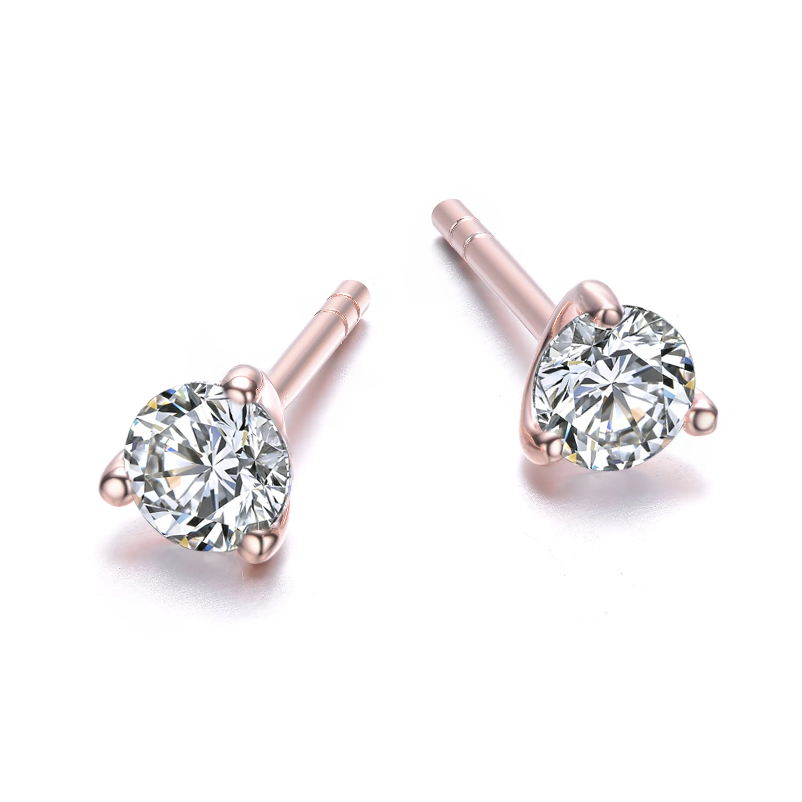 C.Z STUDS 3 PRONGS martini EARRING