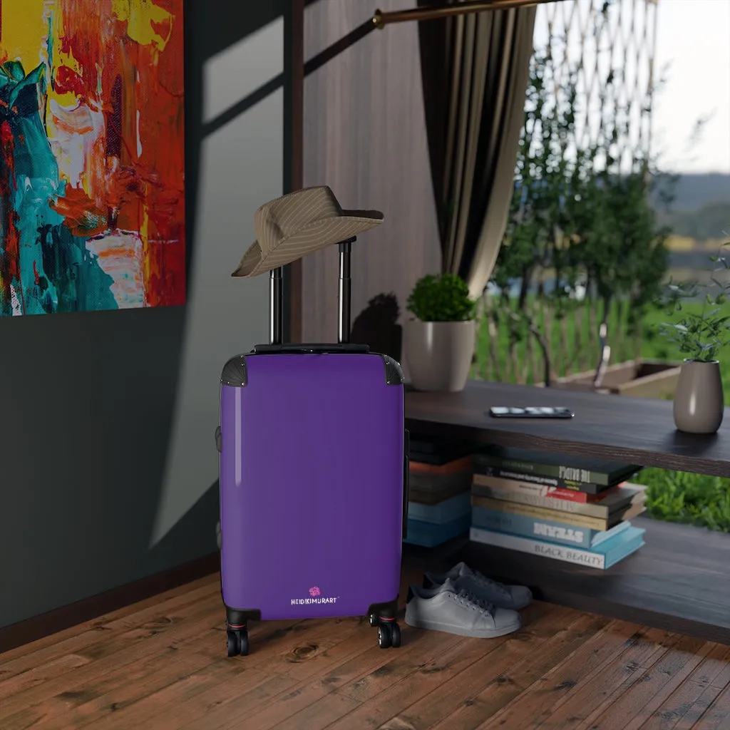 Dark Purple Solid Color Suitcases, Modern Simple Minimalist Designer Suitcase Luggage (Small, Medium, Large)