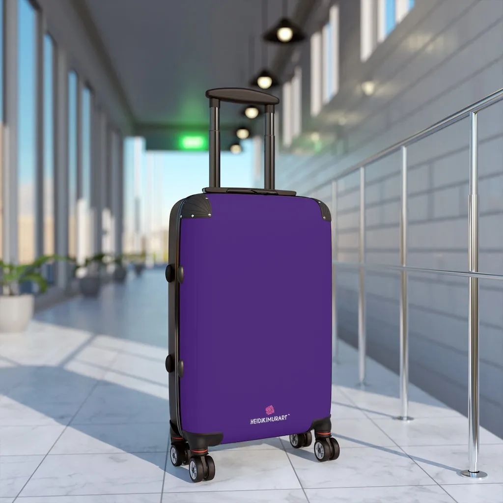 Dark Purple Solid Color Suitcases, Modern Simple Minimalist Designer Suitcase Luggage (Small, Medium, Large)